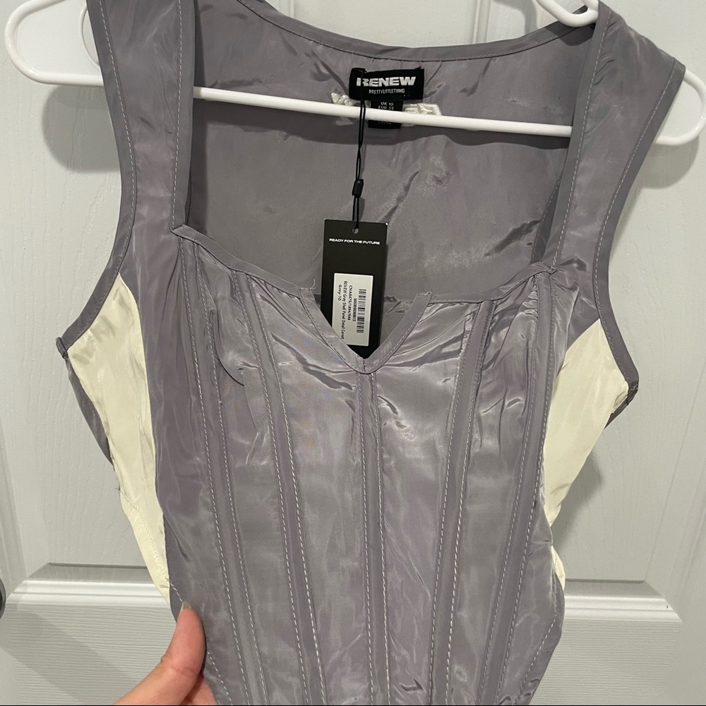 PLT RENEW Grey Shell Panel Detail Corset - Picture 3 of 6